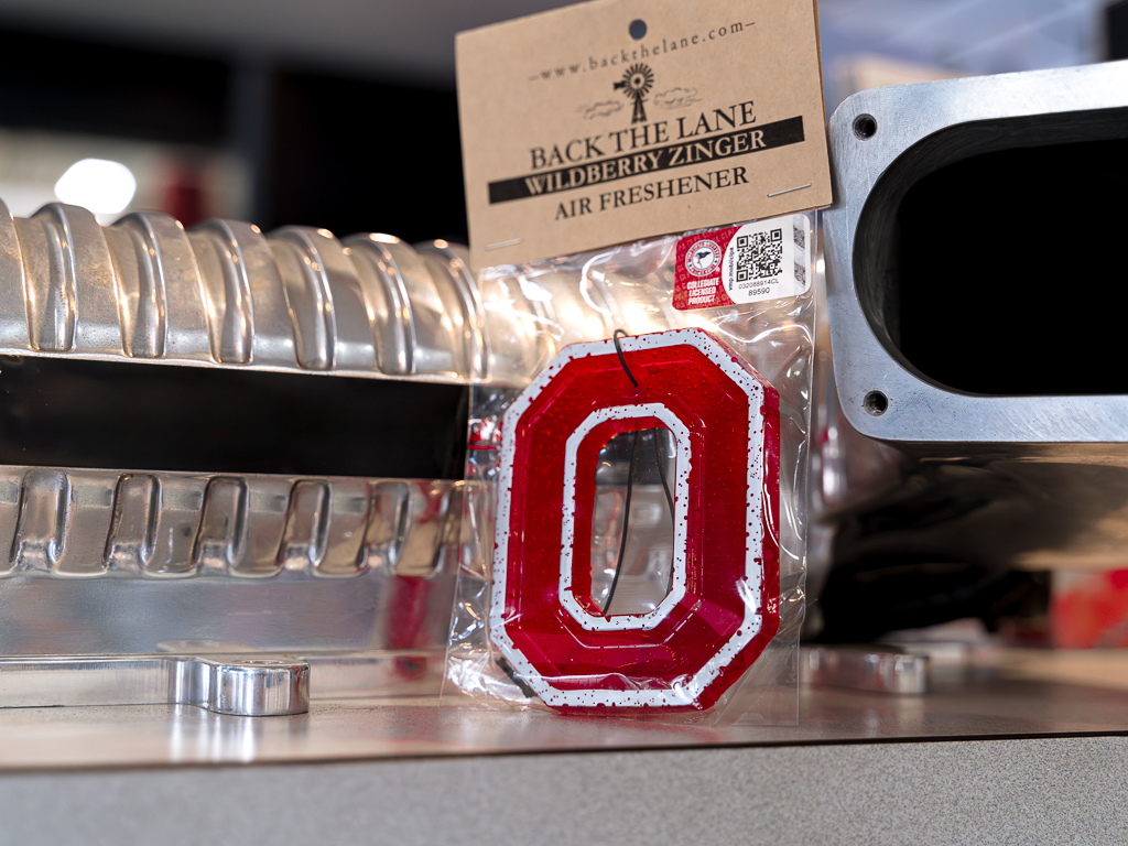 Back the Lane Ohio state Block O hand made air freshener